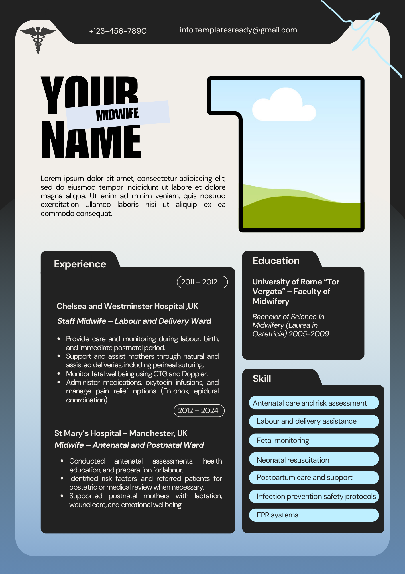 Medical CV Pack – 10 Editable Resume Templates + Cover Letter + Portfolio + PDF Writing Guide  For Doctors, Nurses & Medical Students