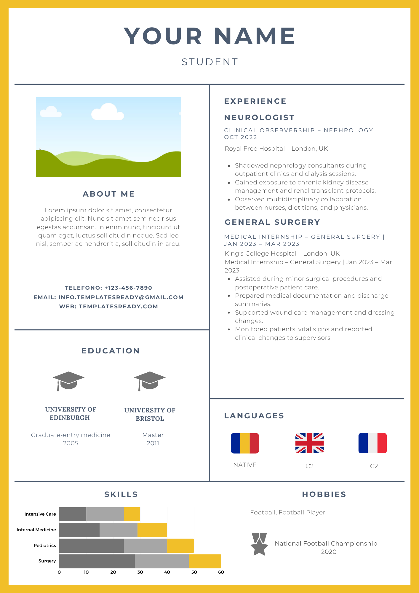 Medical CV Pack – 10 Editable Resume Templates + Cover Letter + Portfolio + PDF Writing Guide  For Doctors, Nurses & Medical Students